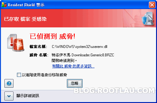 AVG 誤報 userenv.dll 為木馬病毒